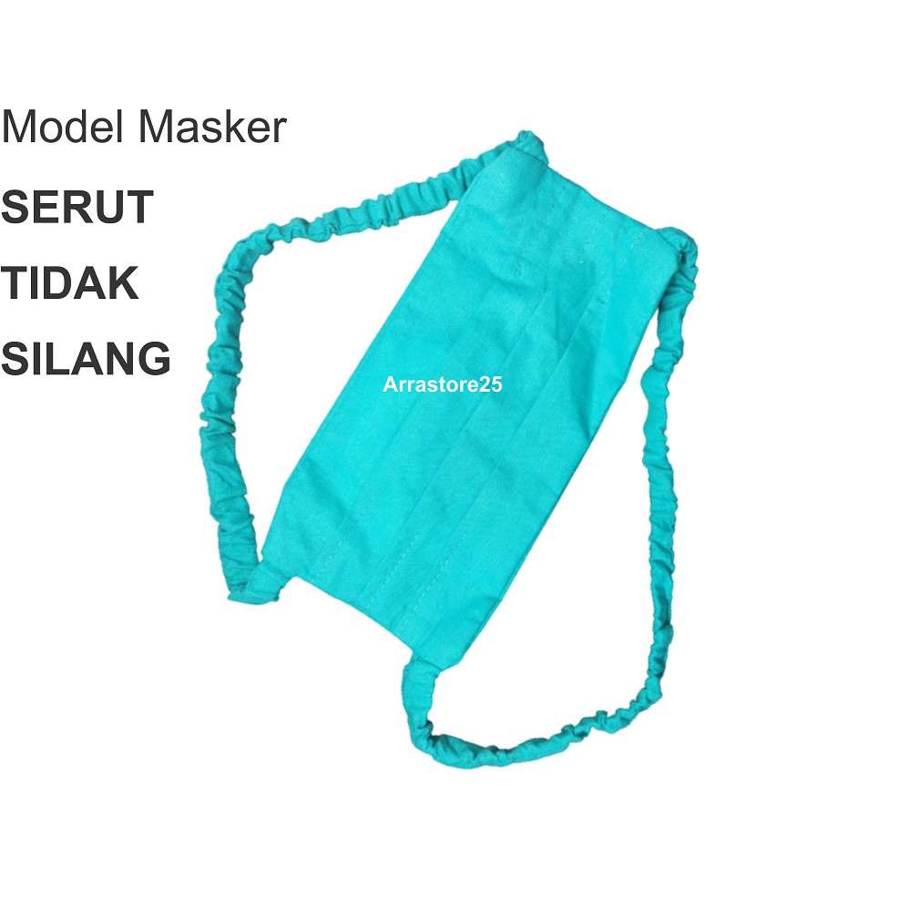 Masker Kain Katun 2 Lapis Filter Tisu Serut Tidak Silang Ready Stock