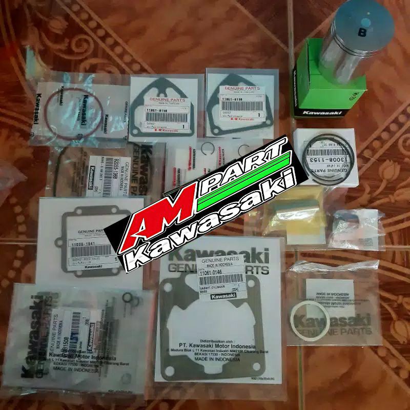 Piston seher set kit Kode B ninja R Ss Rr 150 original kawasaki