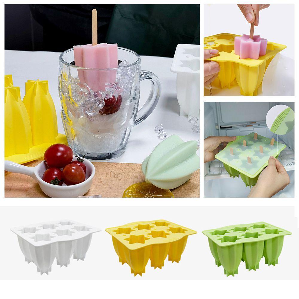 Preva Cetakan Silikon Creative Freezer Carambola Shaped Ice Cream Makers