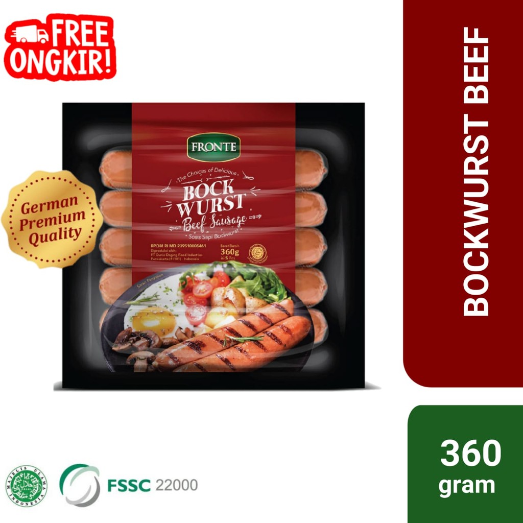 

Fronte Sosis Bockwurst Beef Sausage 360gr