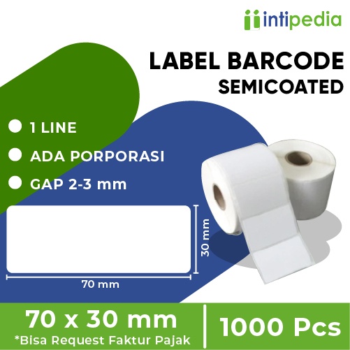 

LABEL BARCODE SEMICOATED 70 MM x 30 MM ISI 1000 PCS MURAH