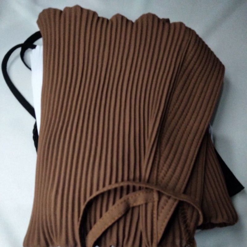 free scrinci hijab anak lucu banget / plisket pet 3-7 thn-Mocca
