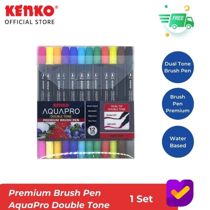 

(BISA COD) KENKO BRUSH PEN / CALLIGRAPHY BRUSH PEN AQUAPRO DOUBLE TONE BERKUALITAS Kode 271