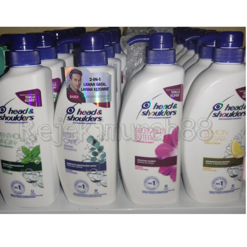 Head &amp; Shoulders Shampoo 400Ml/ Head &amp; Shoulder Shampo Menthol Dingin/Selembut Sutra/Lemon/Anti apek/Bersih Harum/Anti Gatal 400ml