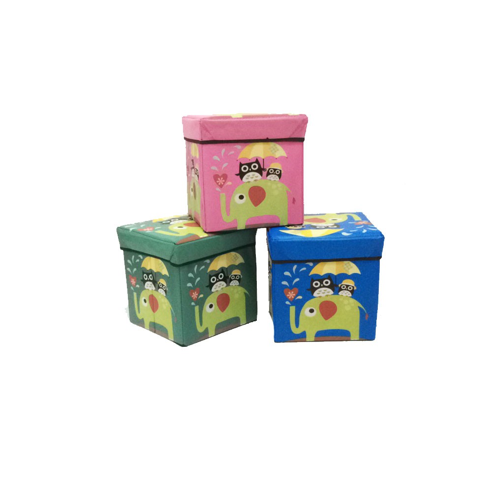 Alfaindo Animal Storage box  Storage Stool  Tempat Mainan Ukuran 30cm  Brg Hantu Biru SB004