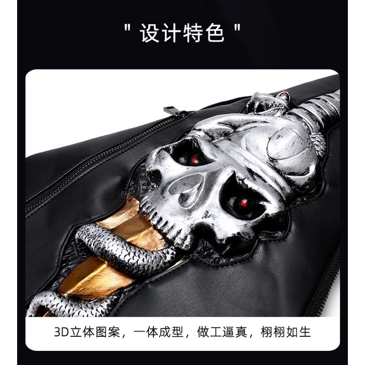 SLING BAG 3D IMPORT PRIA WANITA ASIA EROPA KOREA AMERIKA SKULL TAS SELEMPANG