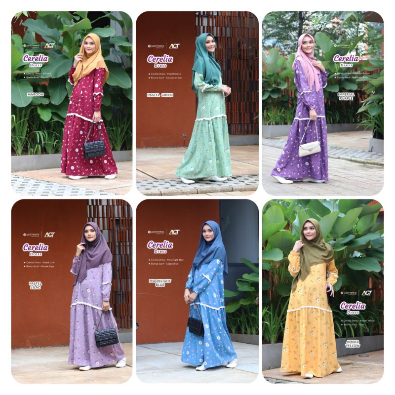 Cerelia Dress Gamis Katun Supernova Terbaru Brand Yasmeera