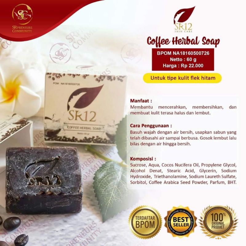 SABUN KOPI HERBAL SR12 /PENGHILANG FLEK HITAM