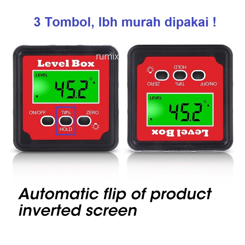 Inclinometer Digital Alat Ukur Sudut Kemiringan Slope Level Box Angle Derajat Protractor Finder Wit Magnet