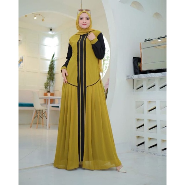 GAMIS CERUTY BABYDOLL FULL FURRING/AFINDA DRESS/GAMIS WANITA DEWASA/DRESS CERUTY/AYUNDA DRESS/FAR MOSLEMSTORE