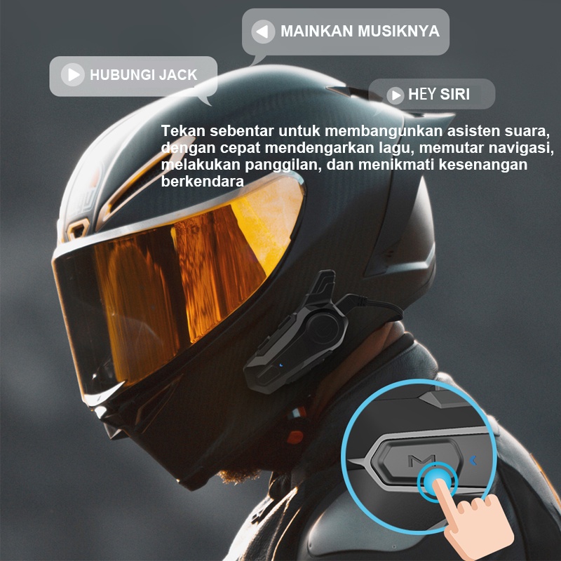 ZACRO E1 Intercom helm  Bluetooth 5.0 FM Radio  intercom dua arah dan Peringkat tahan air IPX6-1