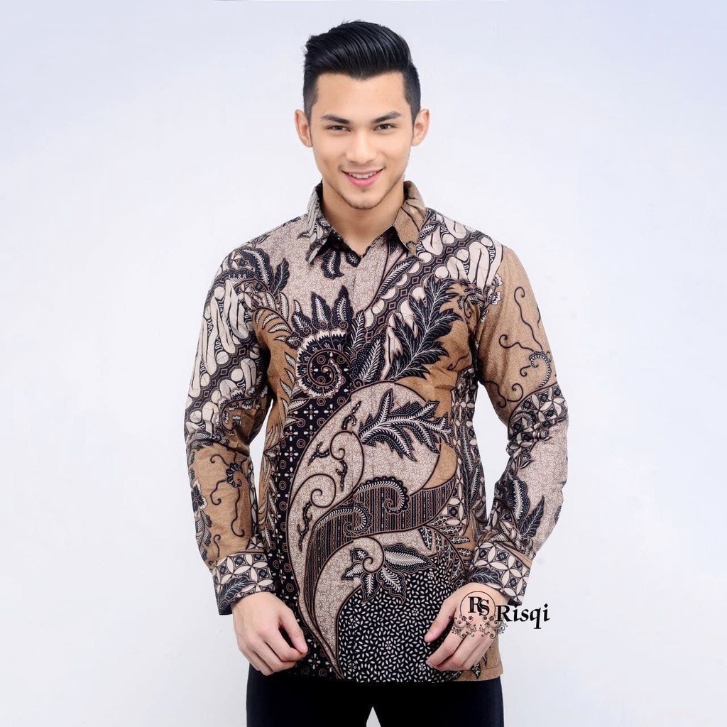 [BUTIK DIAN] KEMEJA BATIK PRIA LENGAN PANJANG SIZE M L XL XXL  BSWART BatiK HRB026 Kenongo Hem