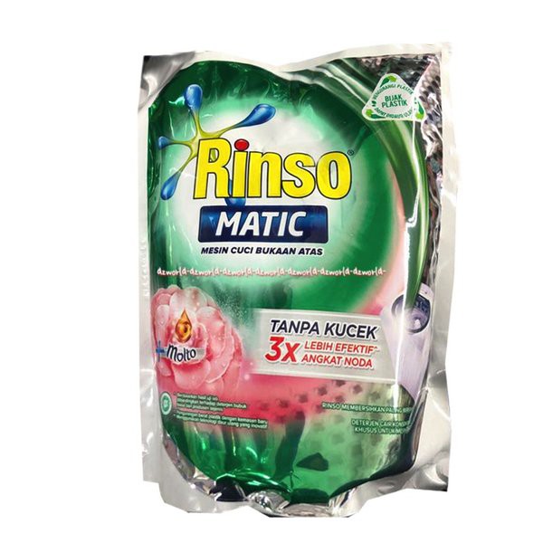 Rinso Matic Deterjen Cair Mesin Cuci Bukaan Atas 1.6 L Top Load 1600 ml Hijau