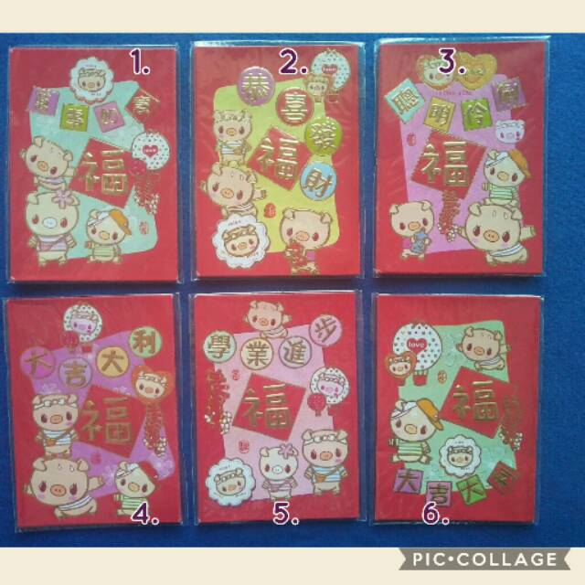

Angpao Amplop Imlek Hongpao Karakter Piglet Peppa Pig Kartun Lucu