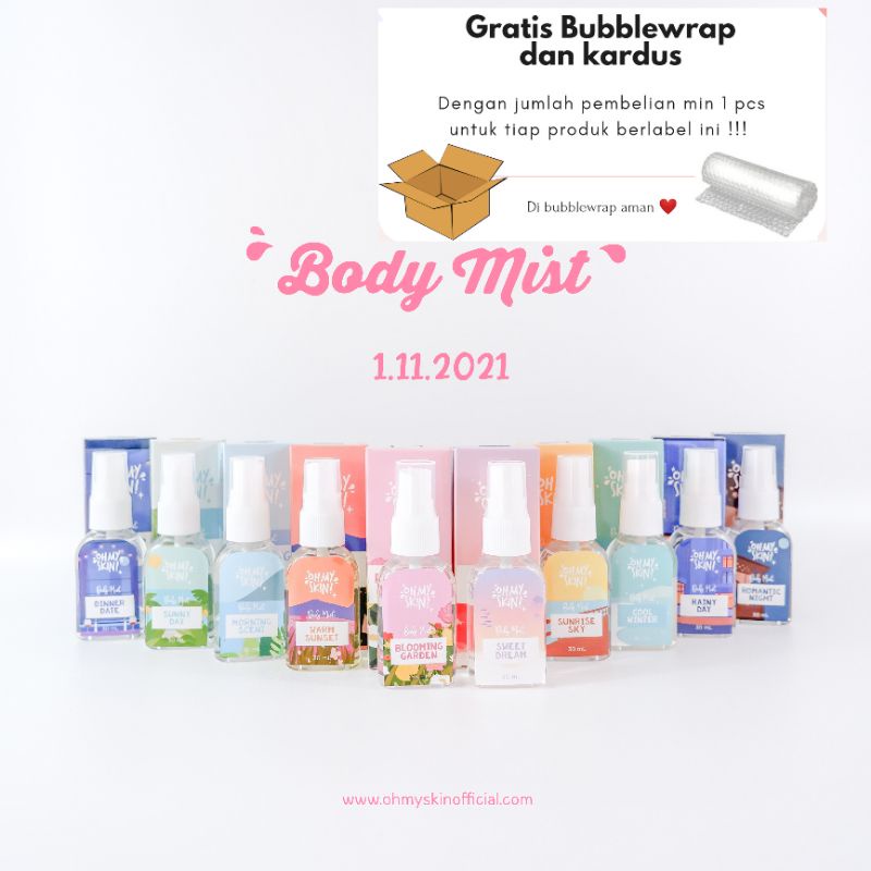 [DIST.MEDAN] EDP EAU DE PERFUME/PARFUM BODY MIST BODYMIST PERFUME PARFUM BADAN WEWANGIAN WANITA PRIA UNISEX 30ML 10VARIAN OHMYSKIN. OFFICIAL PEWANGI TUBUH PENGHARUM TUBUH OHMYSKIN