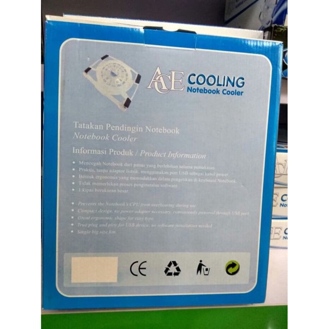 Cooling Pad ACE NC-16 1 BIG FAN COOLER - KIPAS PENDINGIN LAPTOP