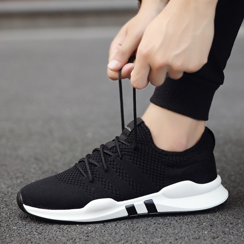 SNEAKERS COWOK HITAM BIRU MISTY  Leedoo Sepatu Pria Sepatu Import Sneakers Running Shoes Sepatu
