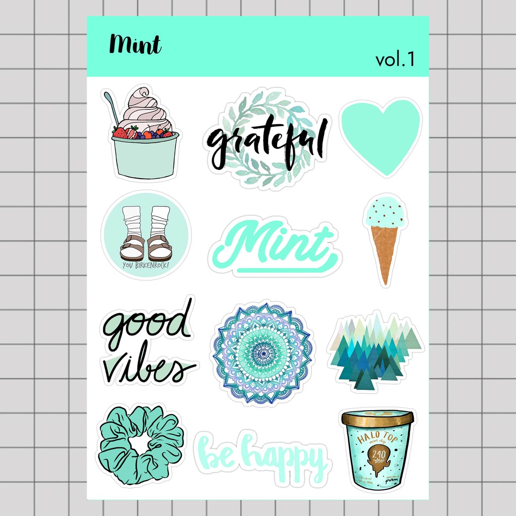 

Stiker Tumblr HP aesthetic / Stiker Laptop custom / stiker HP / Stiker Kpop | MINT VOL. 1