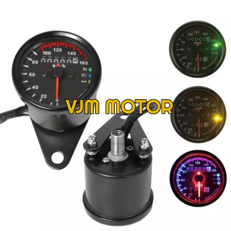 Spidometer speedometer indikator LED Stelan 6 fitur 12 Volt LED warna