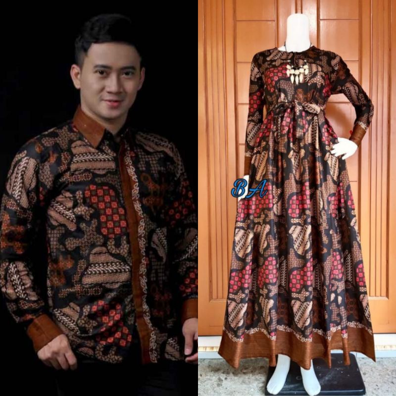 MERONAJAYA - Maura Couple Sania Ruffle Batik Couple Ori Ndoro Jowi DNT Garansi Termurah Shopee -