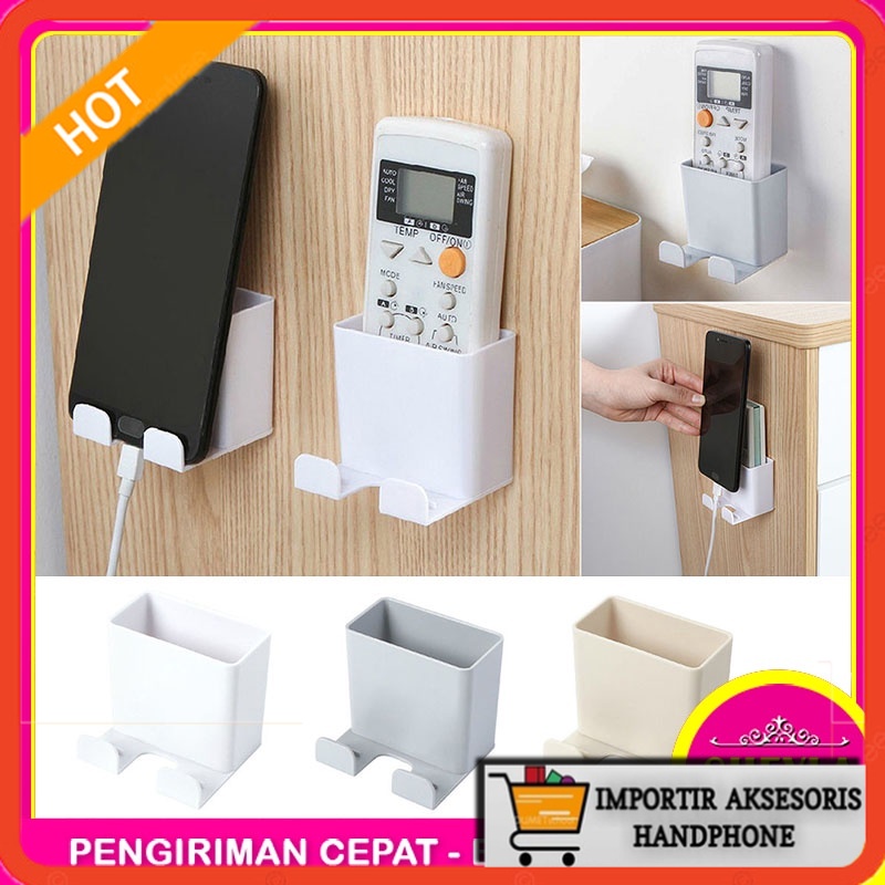 Holder Tempel Rak 2in1 + Gantungan HP / Remote