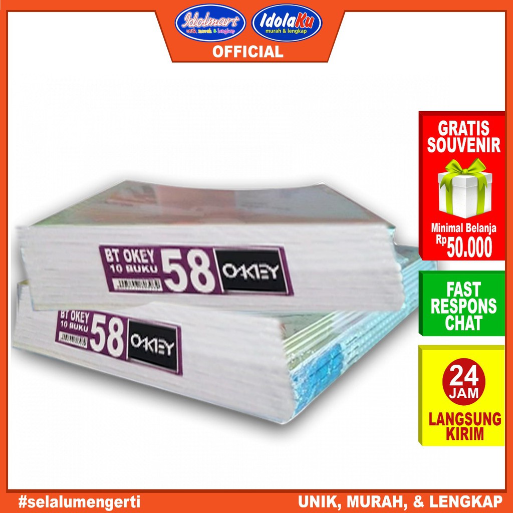 IDOLMART Buku Tulis KIky Okey isi 58 Lembar - 10 Buku Buku Tulis Kiky Idolmart Surabaya