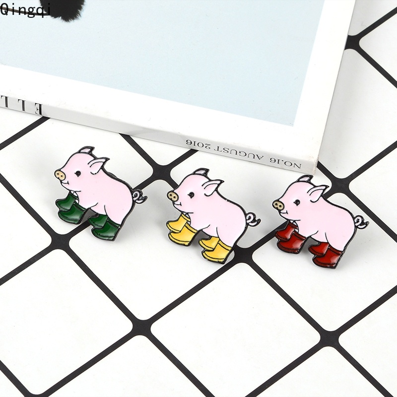 Bros Pin Enamel Bentuk Babi Lucu Untuk Anak