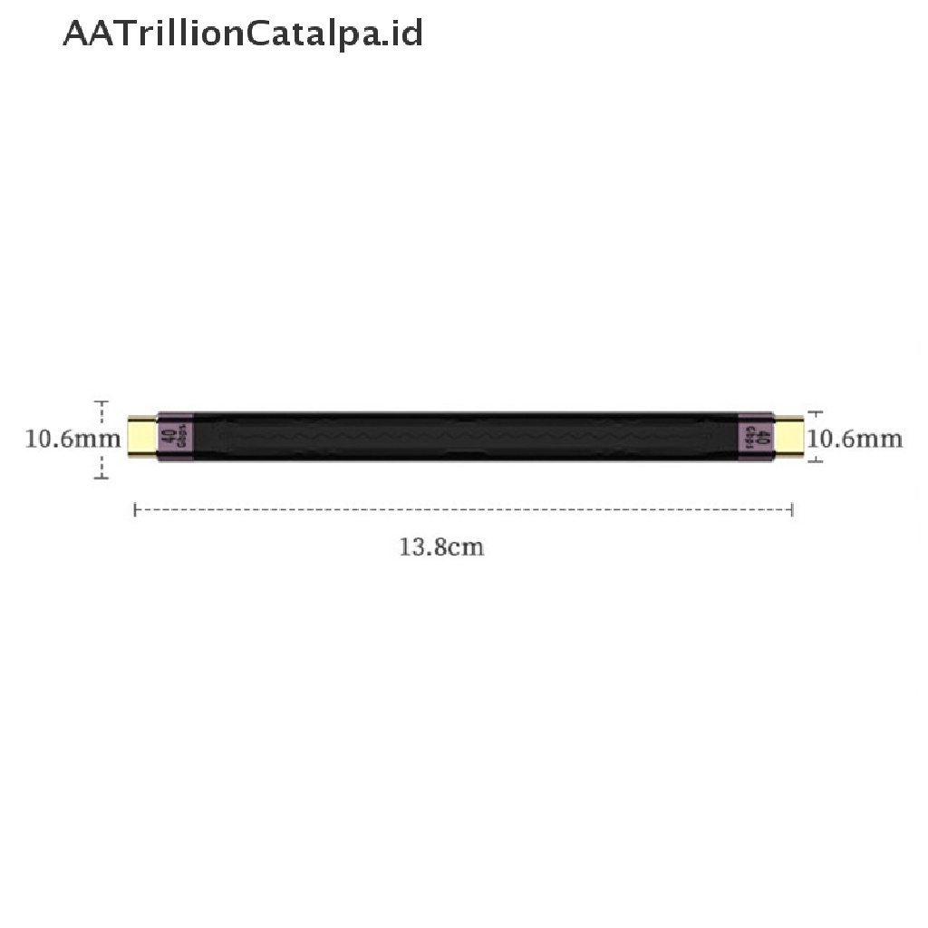 Aatrillioncatalpa Kabel Charger USB 4.0 Fast Charging PD 100W 5A Kepala Ganda Tipe C Ke Tipe C 40GB