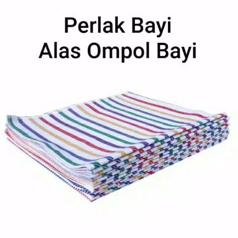 Alas Ompol Kain Lurik Bayi Jumbo 80x75 Cm Alas Ompol Bayi Newborn Salur Pelangi (ECER)