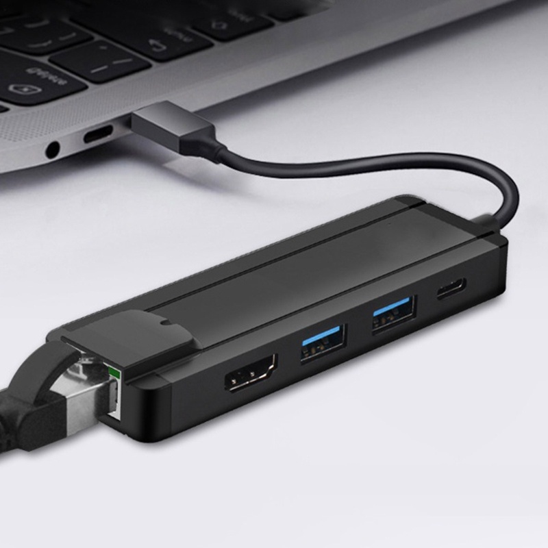 Vivi Hub USB Type C 5in1 Ultra Slim Dengan Ethernet, PD Charging 4K HDMI-compatibl