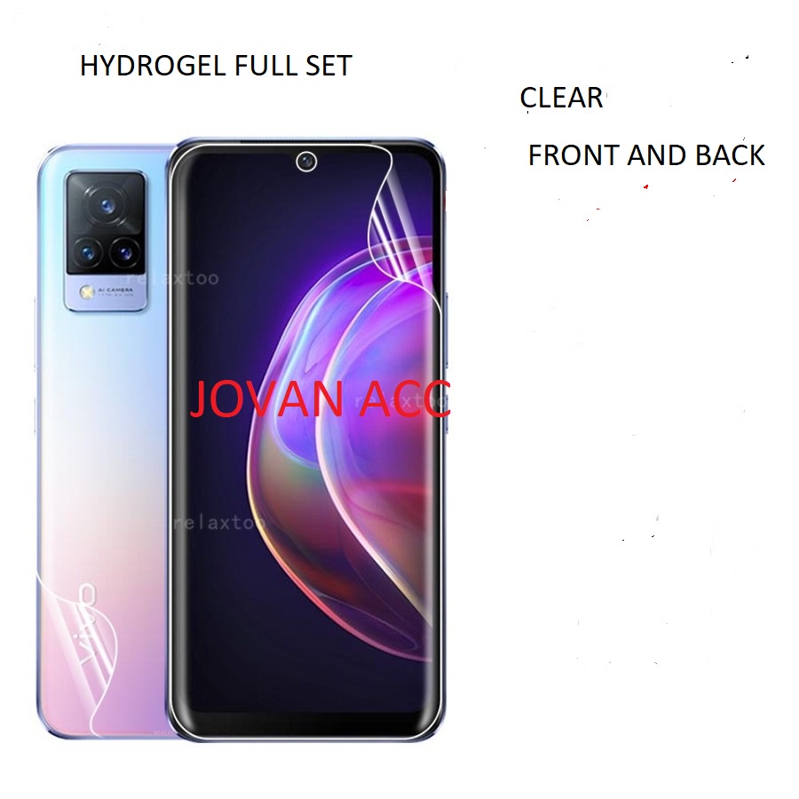 VIVO Y02 Y02T Y36 Y36 5G V25 V25E V25 PRO V23 5G V23e 5G V21 4G V21 5G V20 V20 2021 V20 SE V20SE ANTI GORES HYDROGEL BENING FULL SET BAGIAN DEPAN DAN BELAKANG SCREEN GUARD GEL CLEAR PELINDUNG LAYAR V23 e 5G