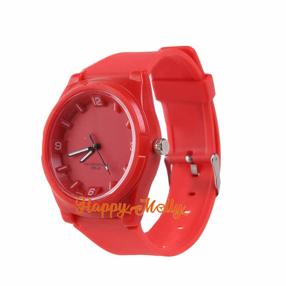 [ Merah ] Jam Tangan Water Resistant - Fashion Pria &amp; Wanita Analog - VQ255