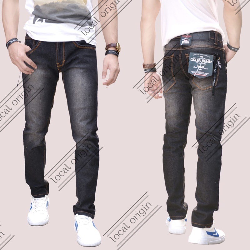 CELANA JEANS PRIA SKINNY BIO WASH JEANS SLIMFIT PRIA