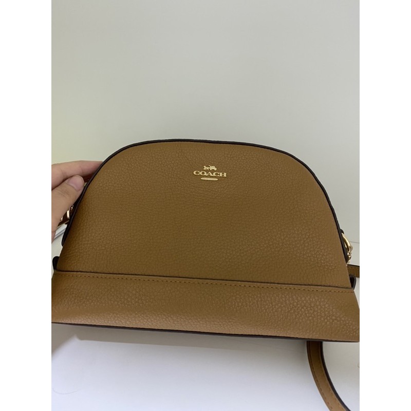 coach dome crossbody light saddle/tas coach murah/coach dome/preloved coach