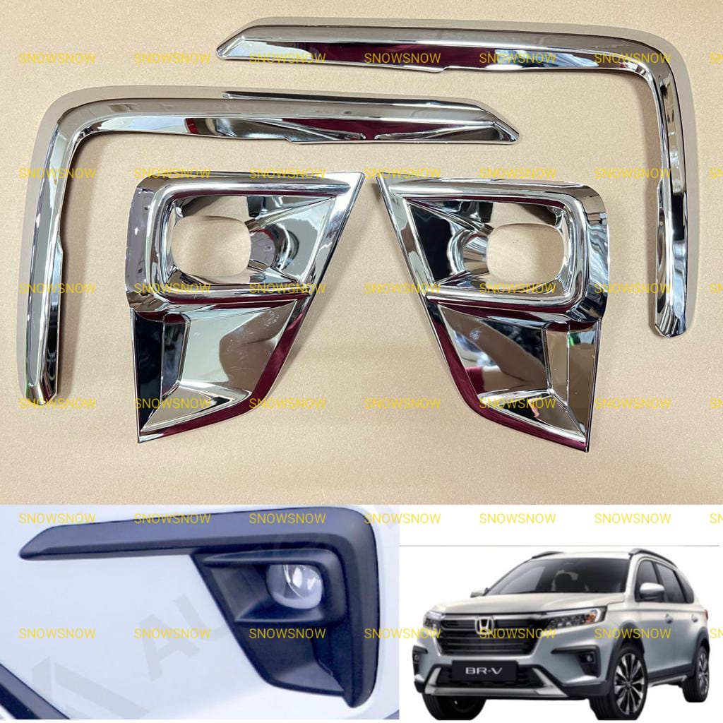 Paket List Foglamp Cover Honda BRV 2022 2023 2024 2025 UP Fog Lamp Hitam Chrome