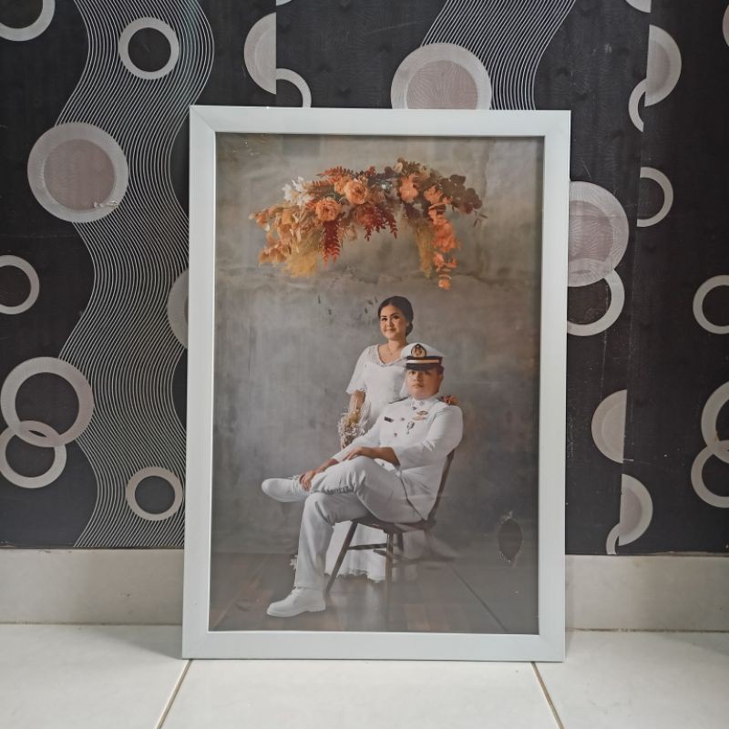 Bingkai Frame Foto Wedding Minimalis Foto Keluarga Besar Jumbo 17R / 40x30 cm Minimalis Ukir Grosir dan Eceran