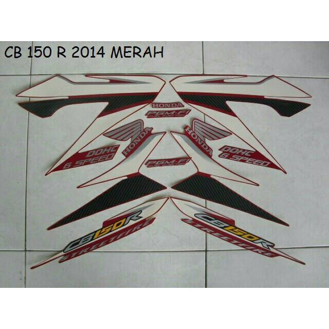 Striping sticker lis body honda cb 150r cb150r cb150 r streetfire 2014 merah