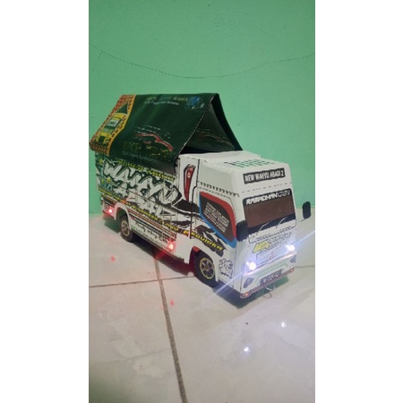 MINIATUR TRUK OLENG NEW WAHYU ABADI 2 MBOIS FULL LAMPU TERPAL