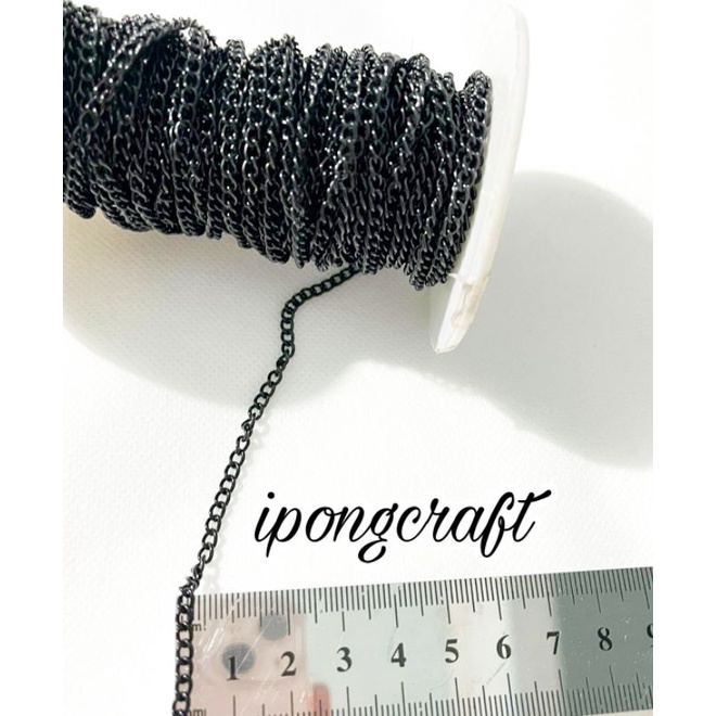 Rantai Kecil Hitam Tebal /Bahan Rantai Strap Masker