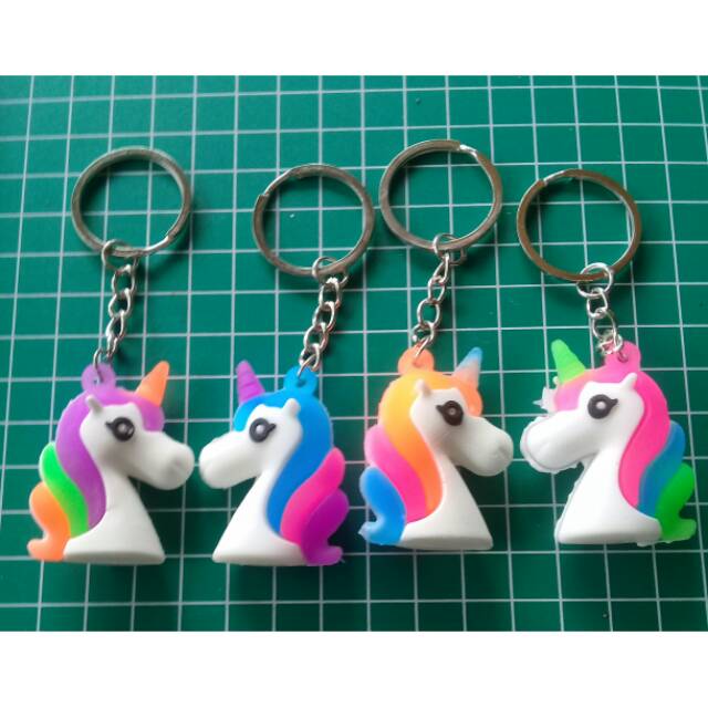 Gantungan Kunci / Tas Kepala Unicorn Besar KeyChain