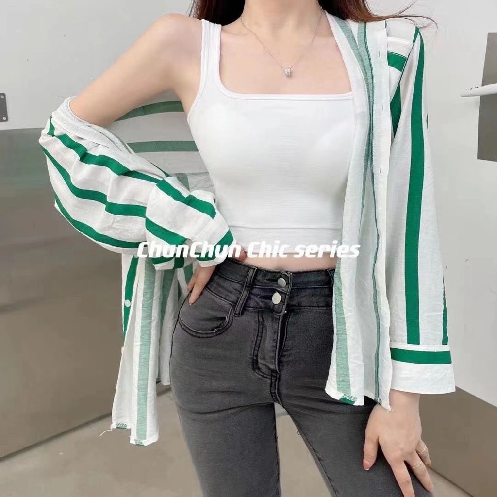 Crop Tank Top Bra Atasan Wanita  / Tanktop Basic Elastis Bahan Premium-5