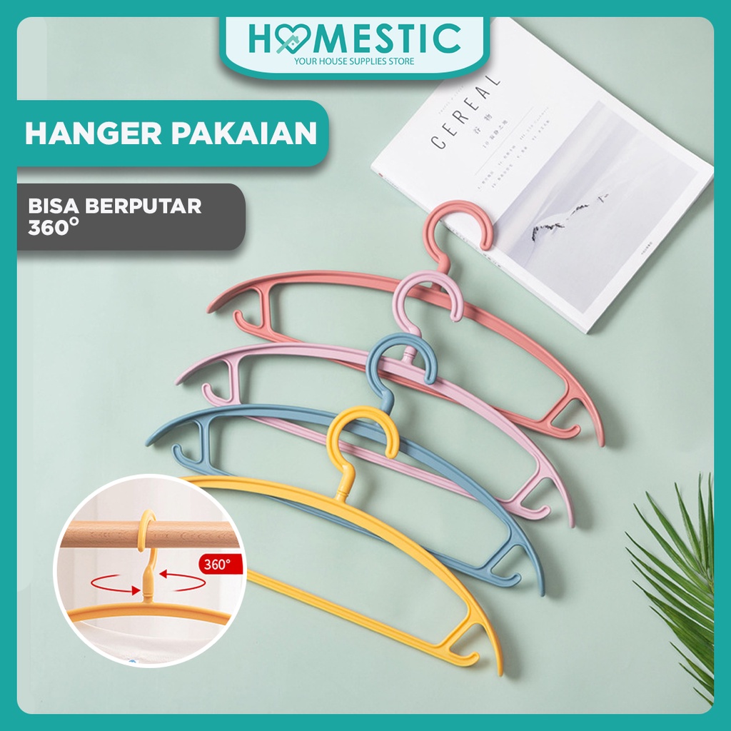 Gantungan Baju Hanger Plastik | Plastic Hanger Pakaian Laundry Anti Slip Warna