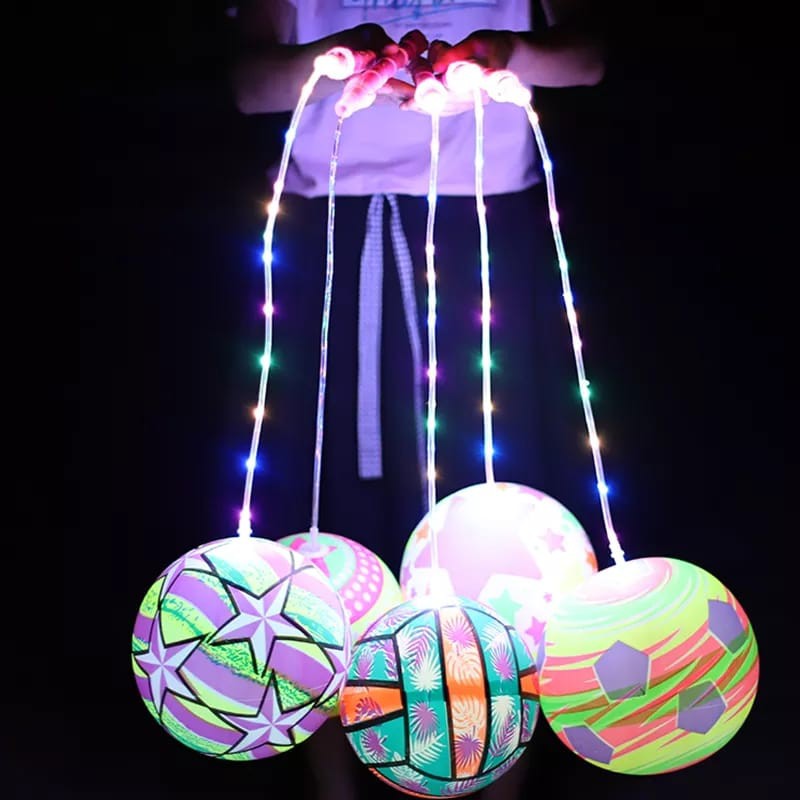 mrcaisen Mainan BOLA LED STICK nyala lampu anak tendang bola karet