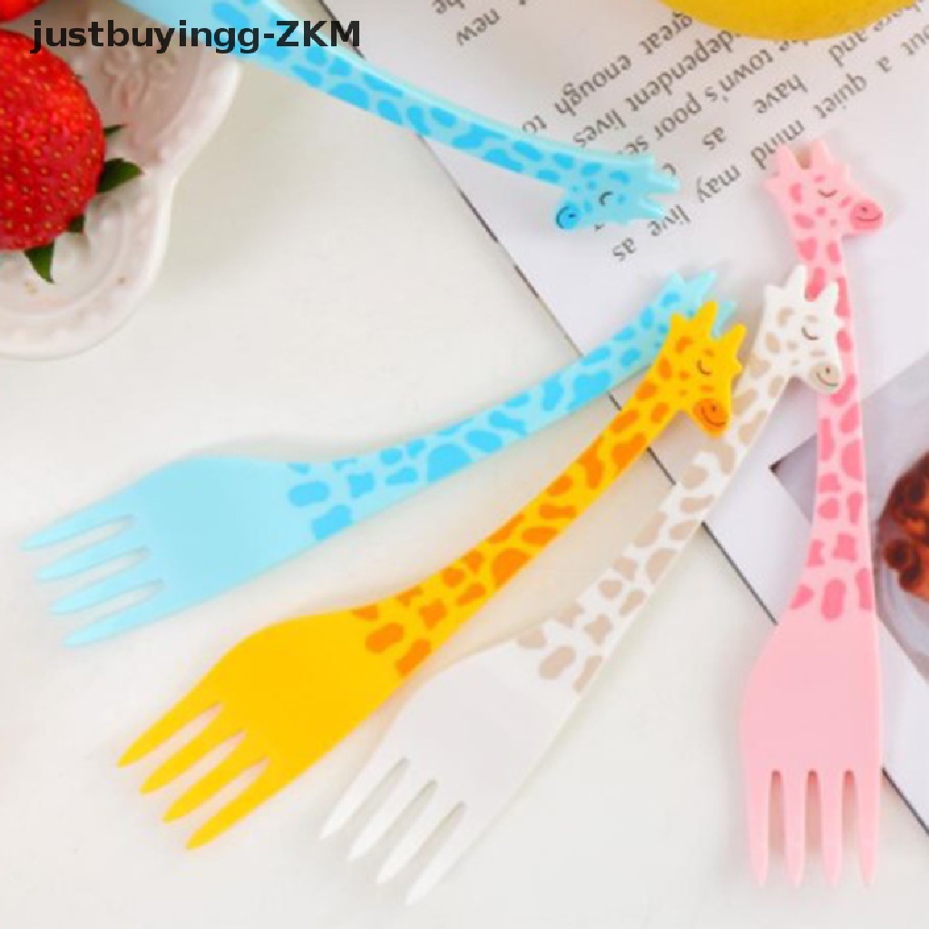 [justbuyingg] 12pcs/set Cartoon Giraffe Shape Food Picks Fruit Snack Toothpick Desert Forks   [zkm]