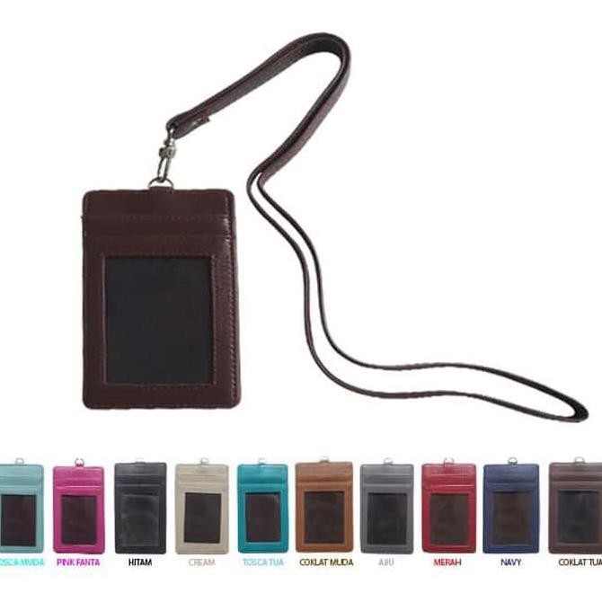 

Name Tag / Tali ID Card Holder / Gantungan ID Card Kulit Sintetis - Hitam