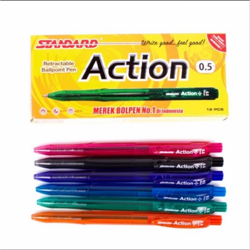 

STANDARD PEN ACTION ISI 12PCS - HITAM