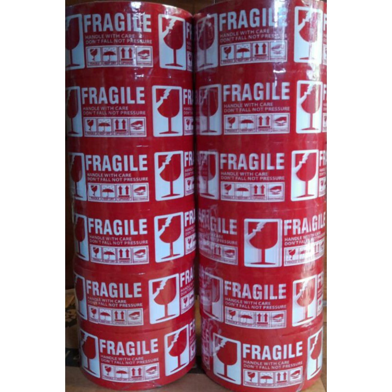

Lakban Fragile Merah 90yard / Fragile jangan dibanting 48mm x 90yard