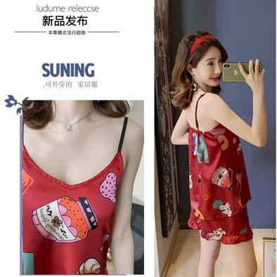 BaajuID Satin Tanktop Sexy Import Set | Cup Bra Bahan Silk Premium | Piyama Wanita Set Tanktop Sexy TPS01