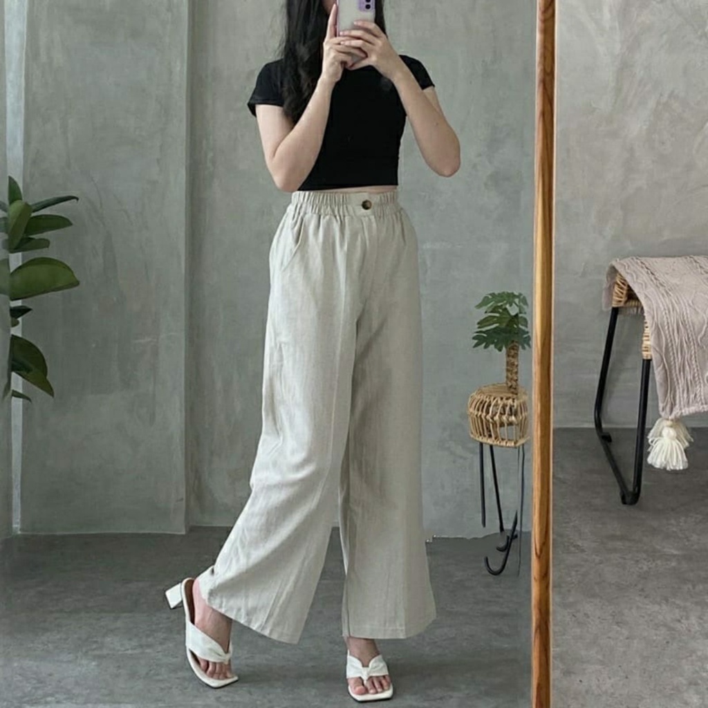 BEFAST - ZFS OOTD Celana Kulot FINA / 772 INDI HW KULOT / Celana Wanita kekinian / Celana Casual / Celana Panjang Wanita / Celana Kerja / Celana Polos / Celana Trendy