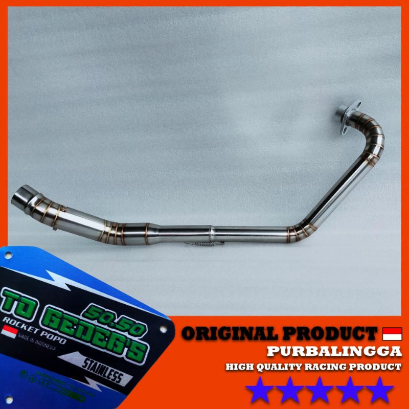 Leher pipa knalpot Honda Verza 150 Megapro New full cacing stainless